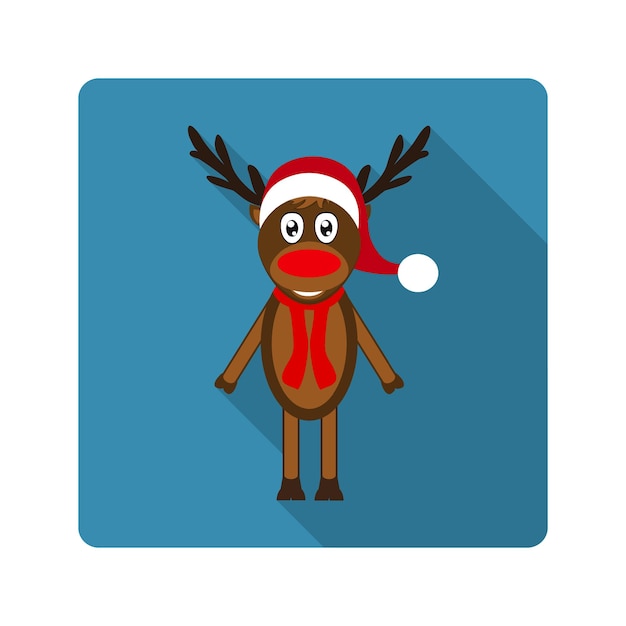 Icon reindeer for flat design