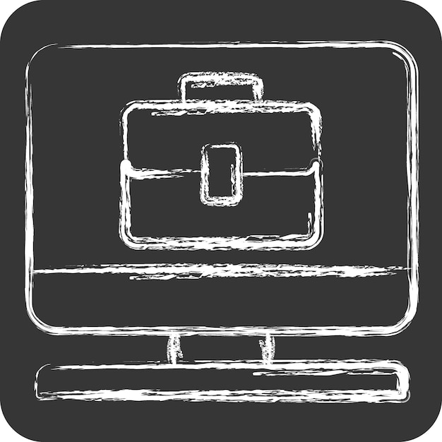 Icon Remote Worker related to Remote Working symbol chalk Style simple design illustration