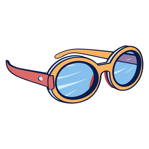 An icon representing cartoon sunglasses of oval shape in vector format suitable for