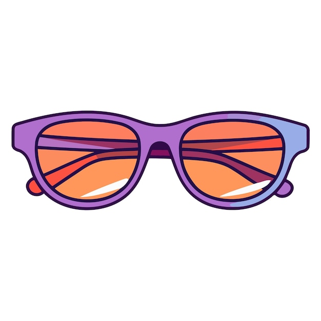 An icon representing cartoon sunglasses of oval shape in vector format suitable for