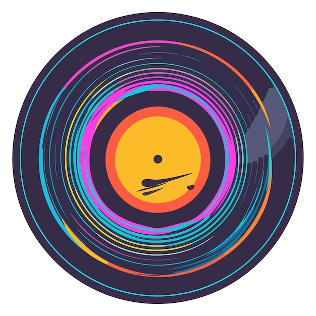 An icon representing a vinyl record in sticker format suitable for illustrating record collections