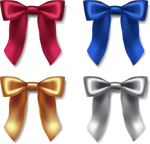  icon ribbon collection red, blue, gold and silver velvet bows for special occasions packaging and decoration.