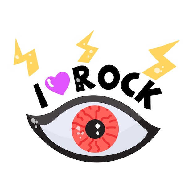 An icon of rock eye flat sticker