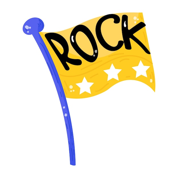 An icon of rock flag flat design