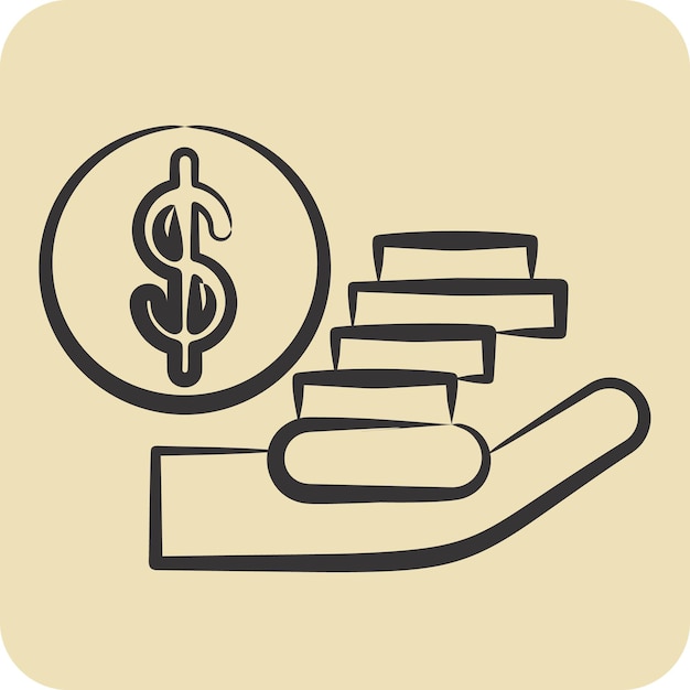 Icon Savings related to Finance and Tax symbol hand drawn style simple design illustration