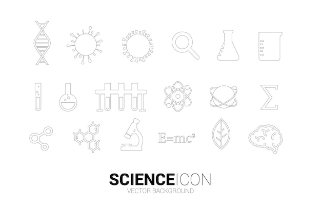 Icon for science knowledge and laboratory Concept for biology and research education