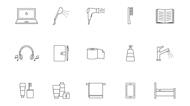 Icon set daily use items