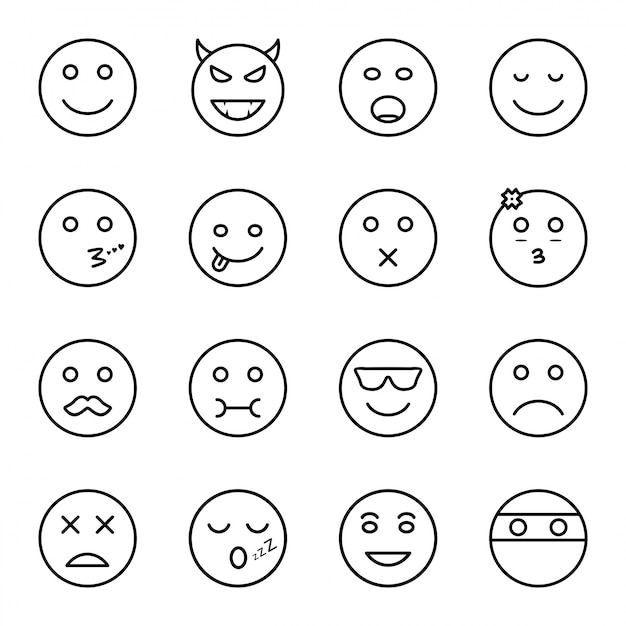 Icon set of emoji 