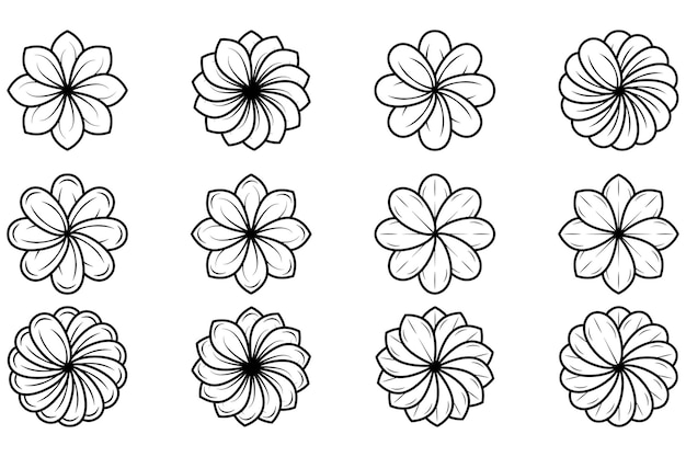 Icon set of flower. Editable vector pictograms isolated on a white background. Trendy outline symbol