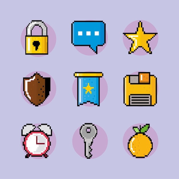 Icon set pixel stuff