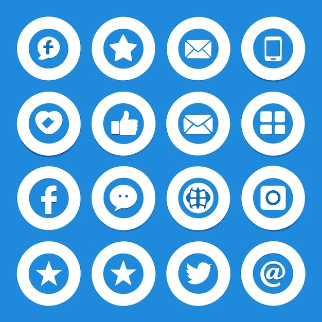 Icon set of popular social applications