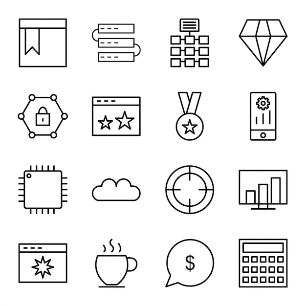 Icon set of search engine optimization 