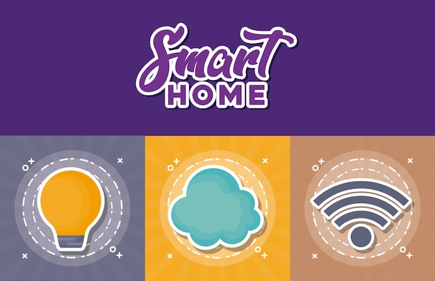 Icon set of smart home design