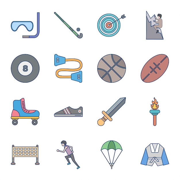 Icon set of sports and games for personal and commmercial use