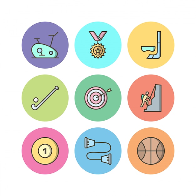 Icon set of sports and games for personal and commmercial use