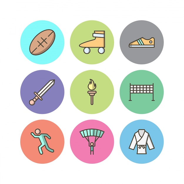 Icon set of sports and games for personal and commmercial use