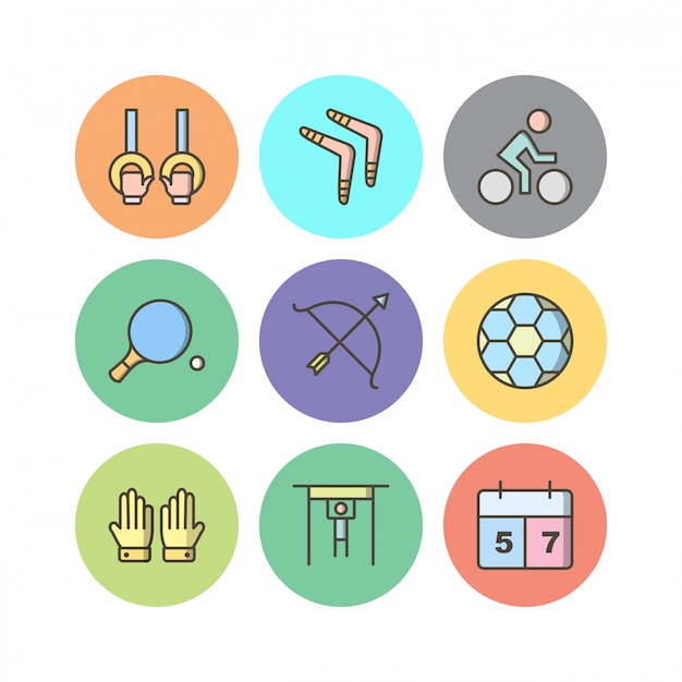 Icon set of sports and games for personal and commmercial use