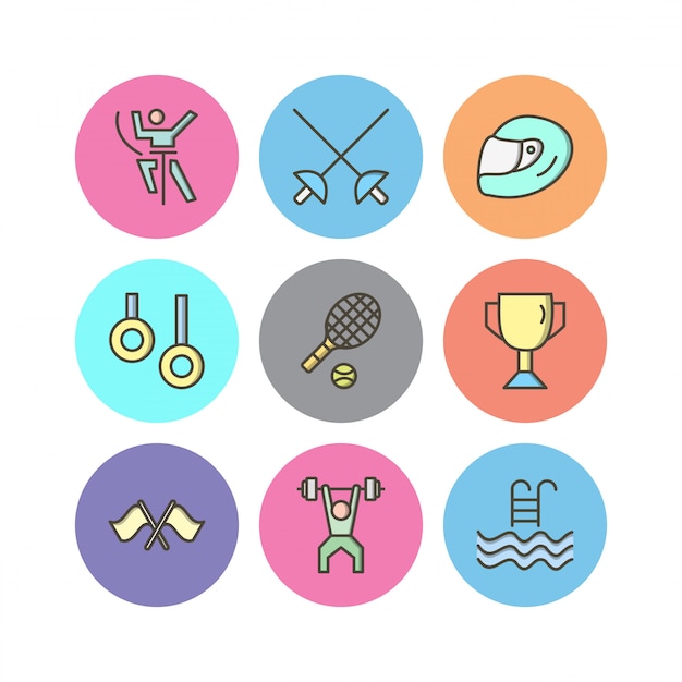 Icon set of sports and games for personal and commmercial use