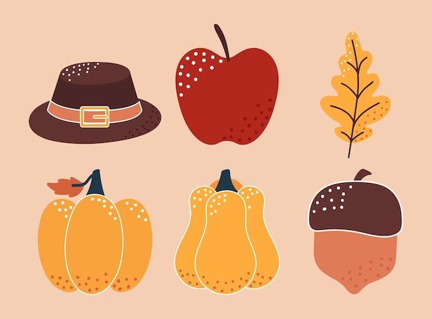 Icon set thanksgiving