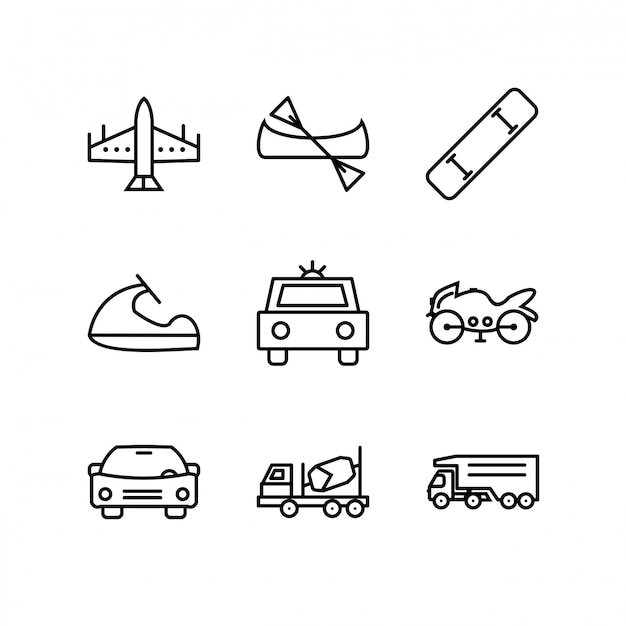 Icon Set Of Transport For Personal And Commercial Use