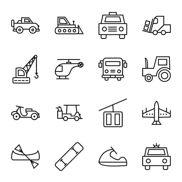 Icon set of transport 