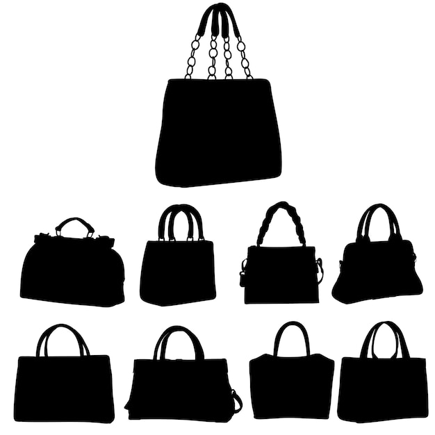 Icon silhouette of a set of handbags