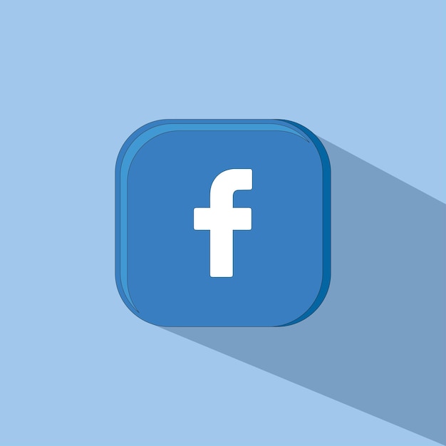 Icon Social Media Blue Colored Vector