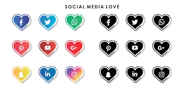 icon social media love luxury vector