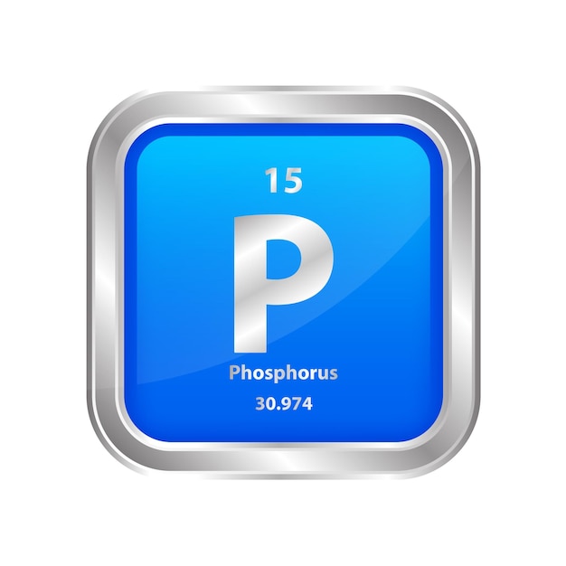 Icon structure Phosphorus P atomic chemical element round shape circle blue line silver