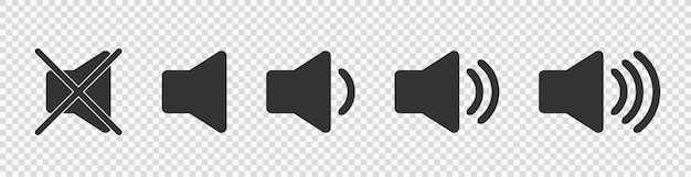 An icon that increases and reduces the sound Icon showing the mute A set of sound icons