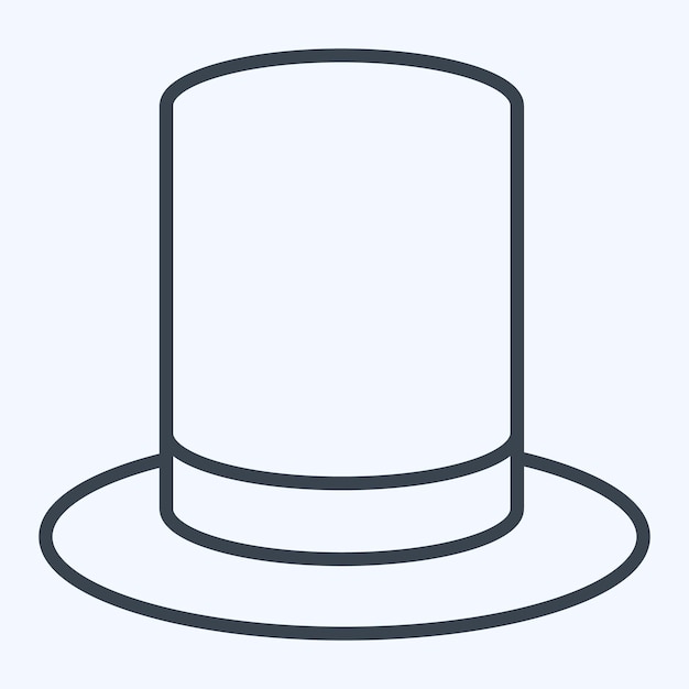 Vector icon top hat related to magic symbol line style simple design editable