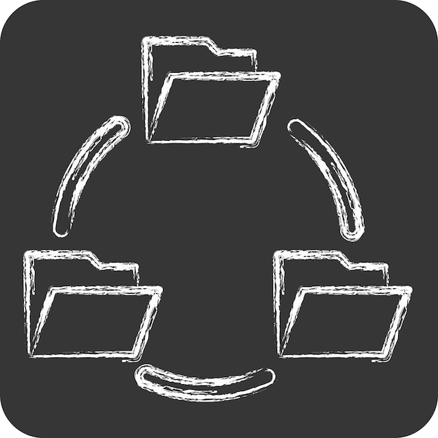 Icon Transfer 2 related to Social Network symbol chalk Style simple design illustration