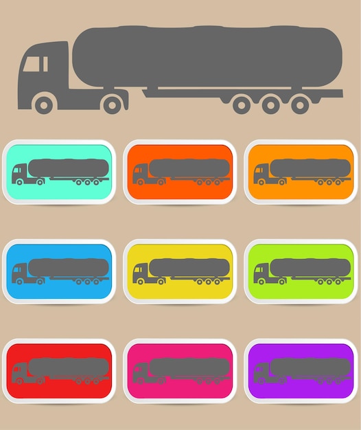 Icon trucks with tanks Vector