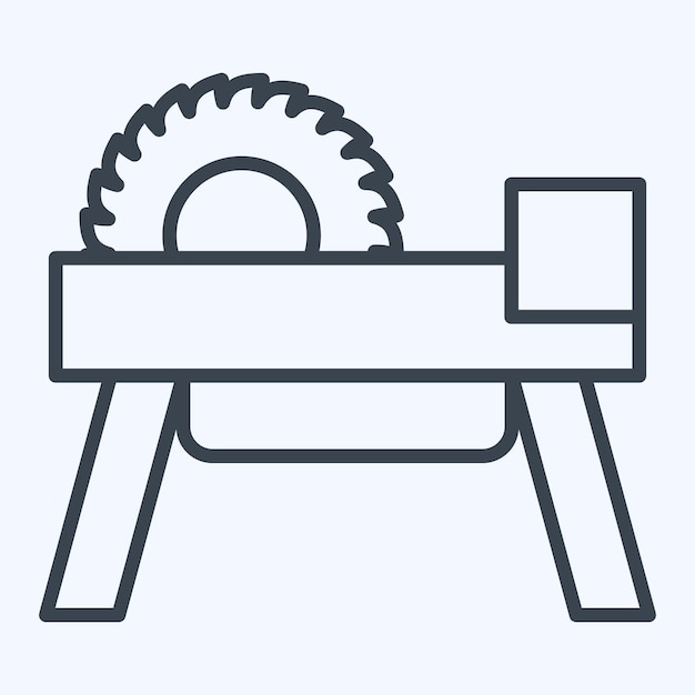 Vector icon wheel saw 2 related to carpentry symbol line style simple illustration