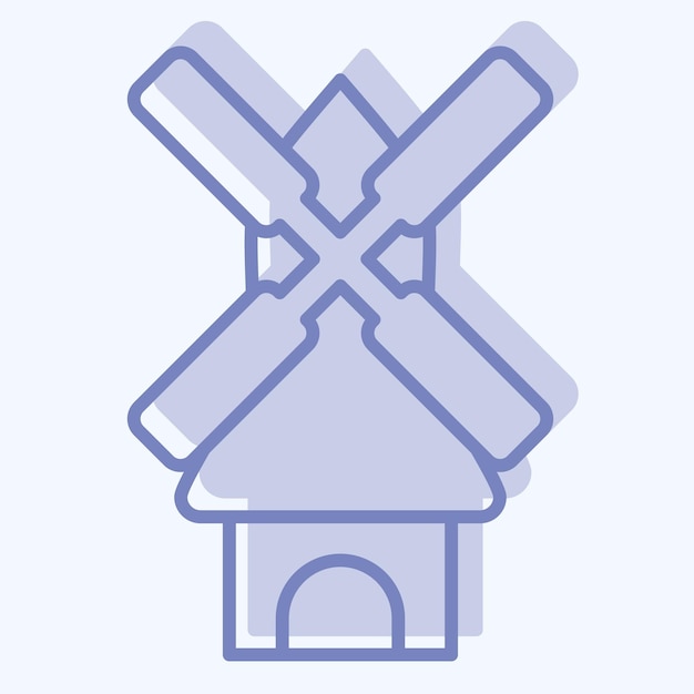 Icon Windmill related to Smart City symbol two tone style simple design illustration