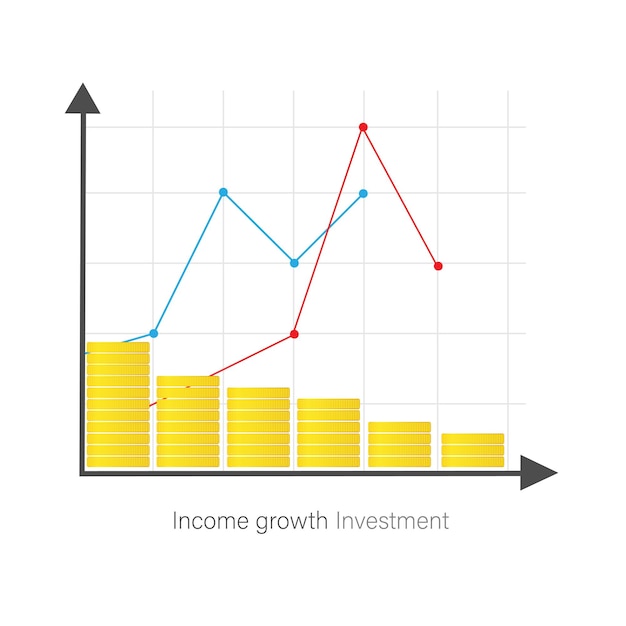 Vector icon with investment for banner design. diagram, graph growth. con for banner design.