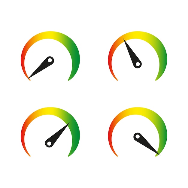 Icon with speedometers set. Progress bar. Vector illustration.