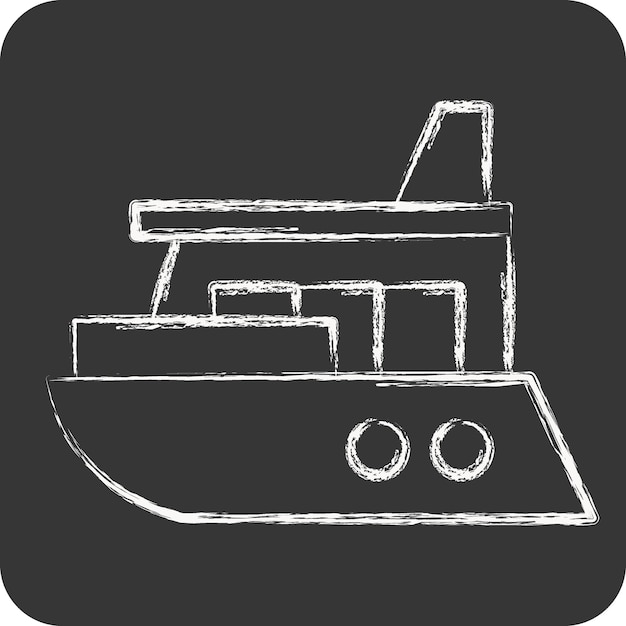 Icon Yacht related to Diving symbol chalk Style simple design illustration