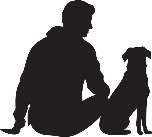 Iconic Bonds Black Logo Design for Dog and Human Duo Fur ever Together Iconic Vector Design for Dog