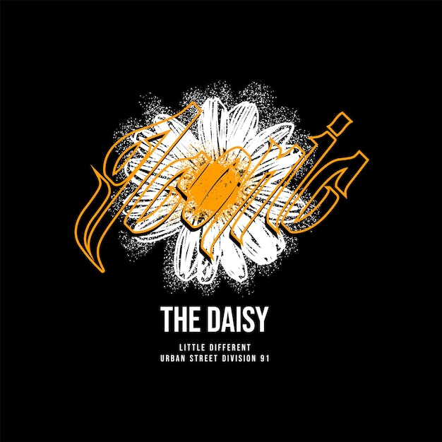 iconic daisy abstract vintage fashion vector