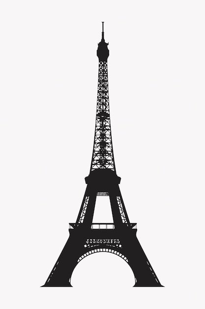 Vector iconic eiffel tower silhouette art