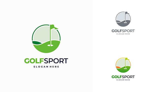 Iconic Golf logo designs concept, Golf Land logo designs concept vector