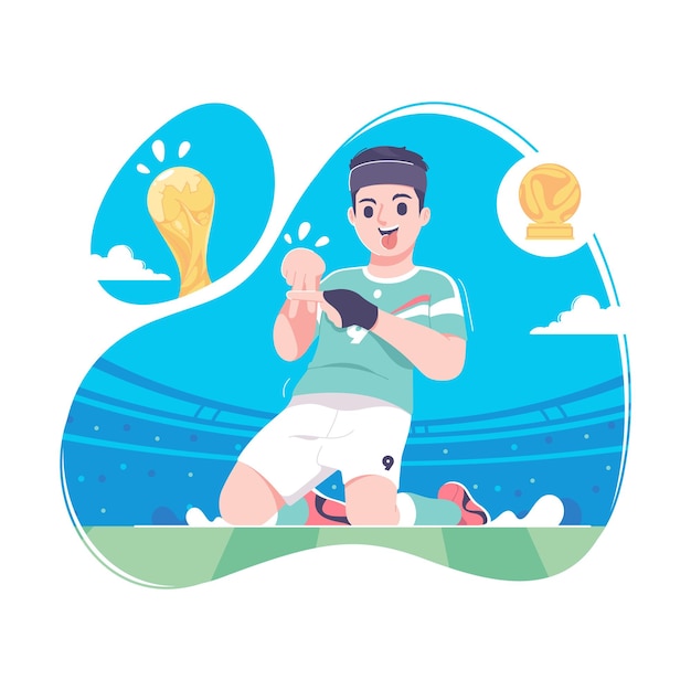 iconic mexico soccer player illustration