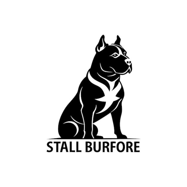 Iconic Staffordshire Bull Terrier Silhouette for Professional Dog Logos black and white