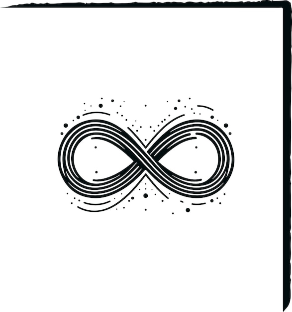 Vector iconic symbol infinity logo icon black filled silhouette vector on isolated white background