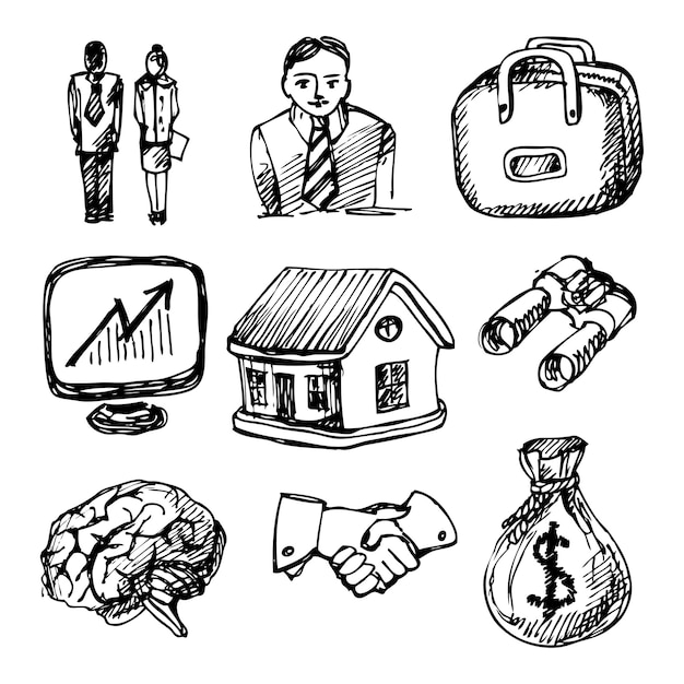 Icons on the business sketches