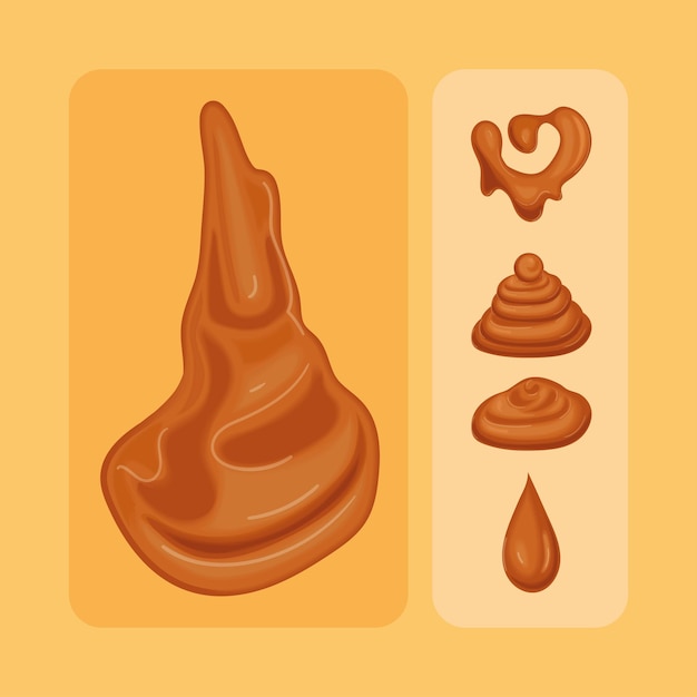 Icons caramel candies