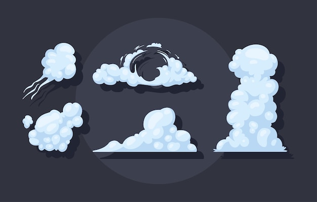 Icons clouds fluffy