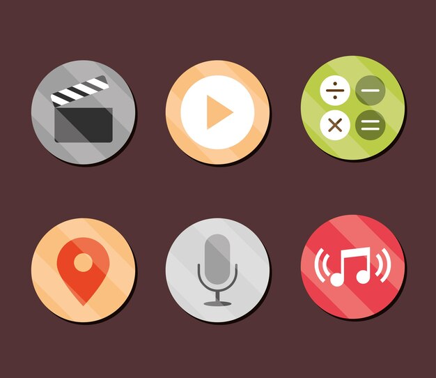 Icons collection mobile apps