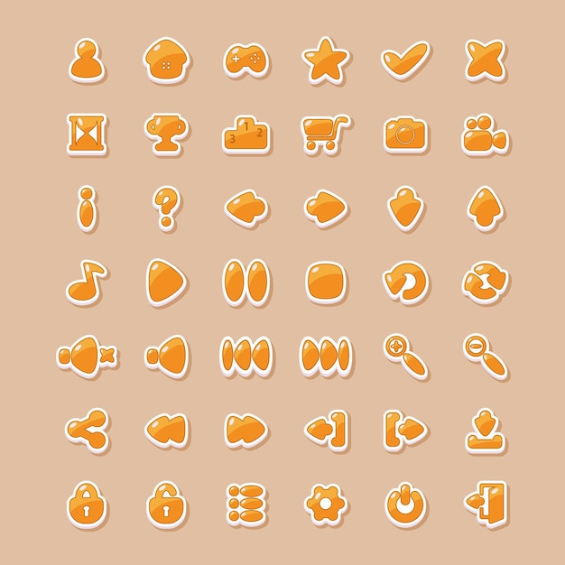 Icons for the interface design of mobile games and applications